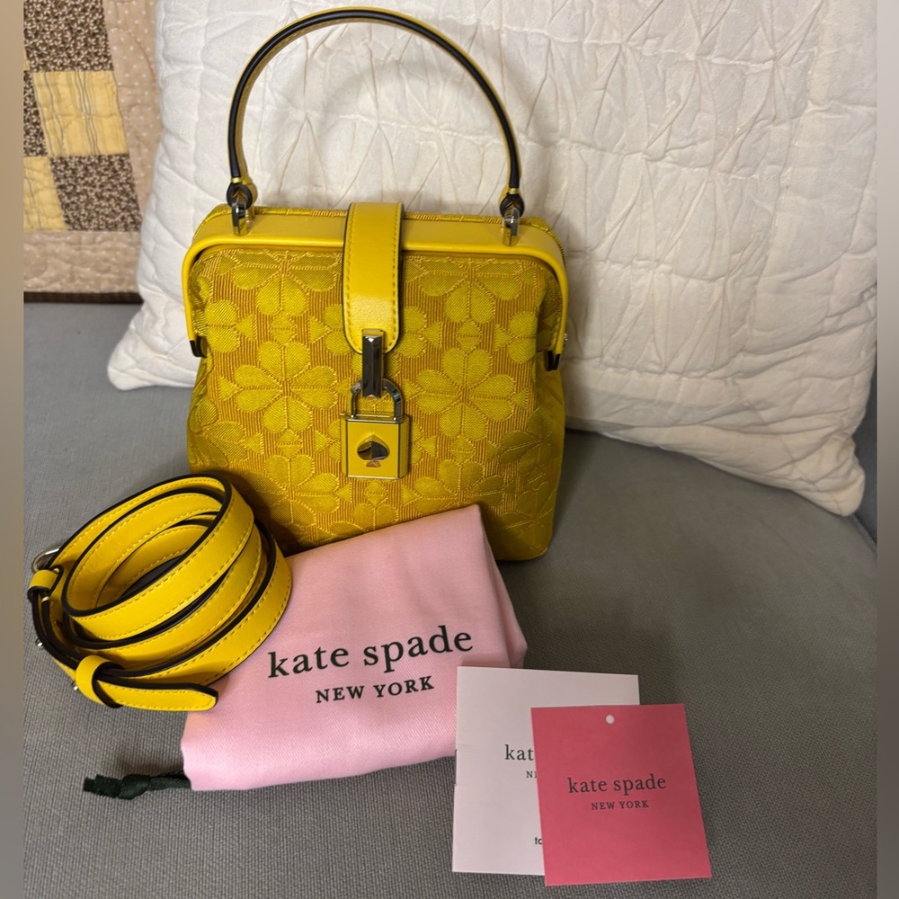 Kate Spade Remedy spade flower yellow sesame small top handle crossbody